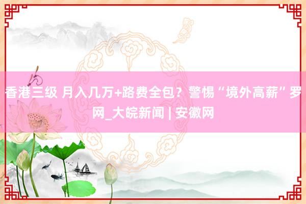 香港三级 月入几万+路费全包？警惕“境外高薪”罗网_大皖新闻 | 安徽网