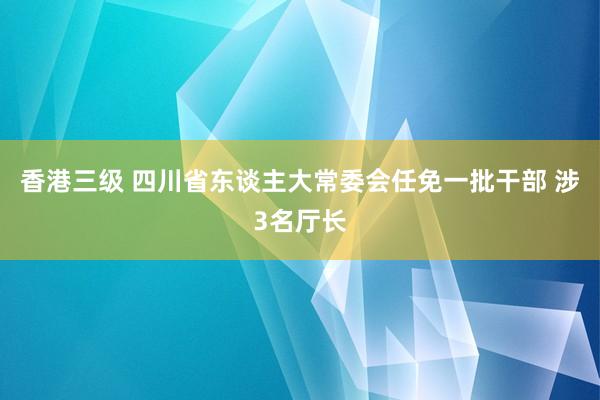 香港三级 四川省东谈主大常委会任免一批干部 涉3名厅长